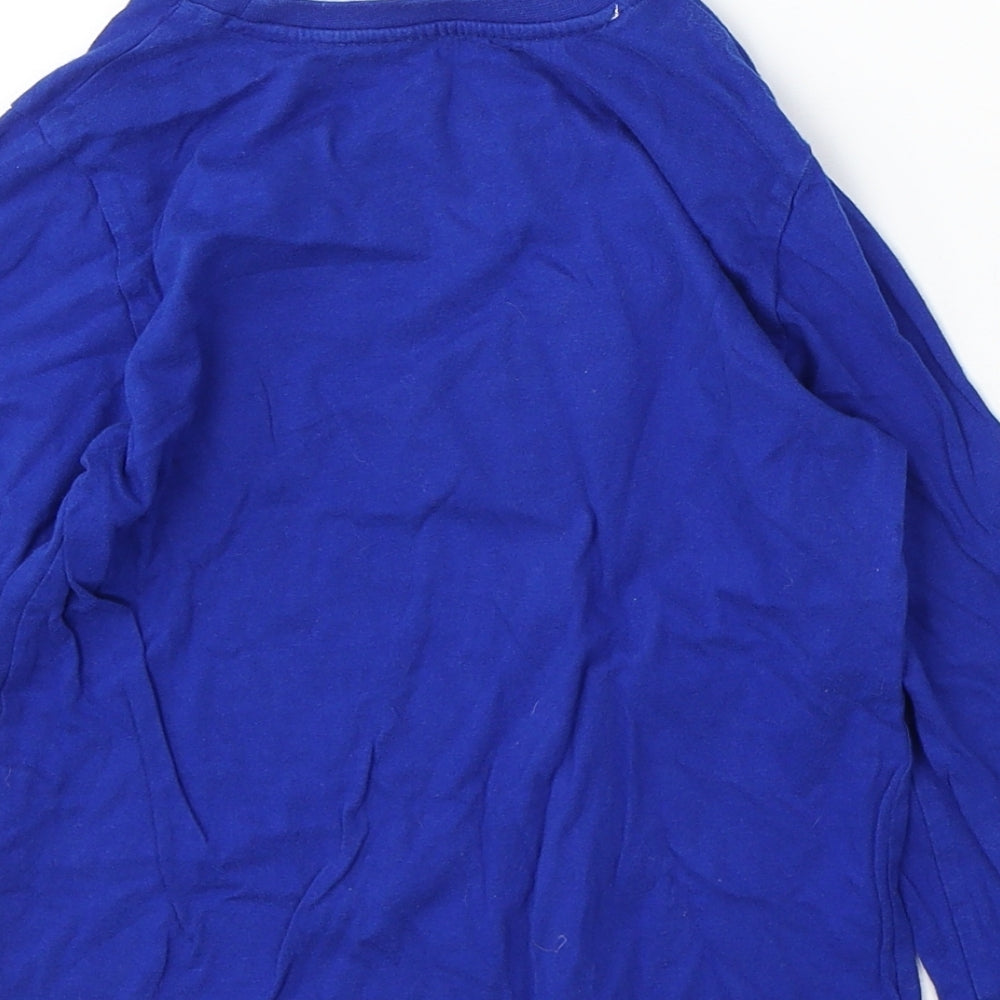 Primark Boys Blue  Cotton Basic T-Shirt Size 5-6 Years Round Neck