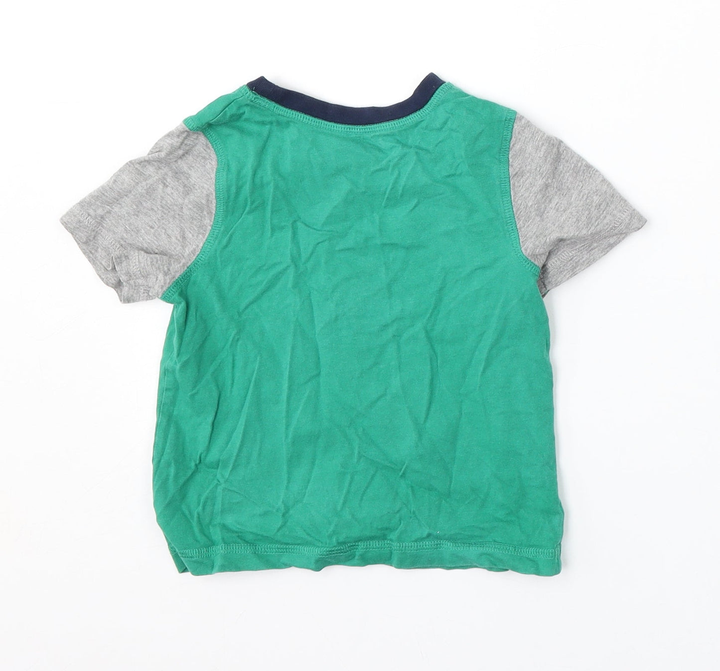 George Boys Green  Cotton Basic T-Shirt Size 3-4 Years Round Neck