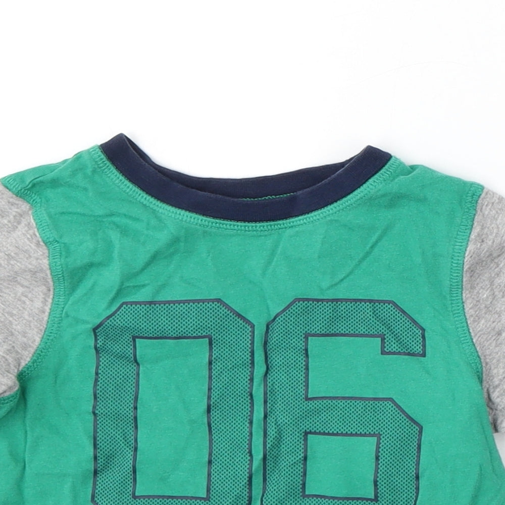 George Boys Green  Cotton Basic T-Shirt Size 3-4 Years Round Neck