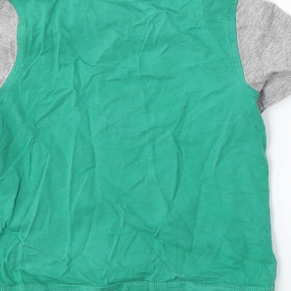 George Boys Green  Cotton Basic T-Shirt Size 3-4 Years Round Neck