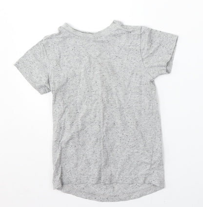 NEXT Boys Grey  Cotton Basic T-Shirt Size 4 Years Round Neck