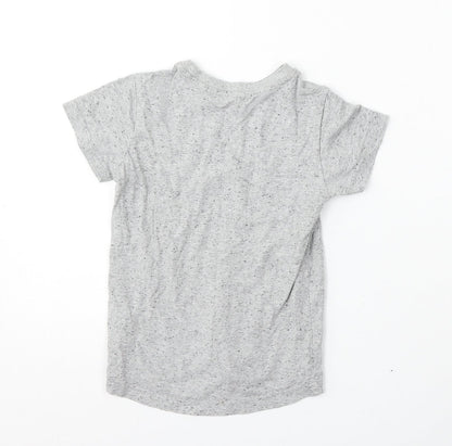 NEXT Boys Grey  Cotton Basic T-Shirt Size 4 Years Round Neck