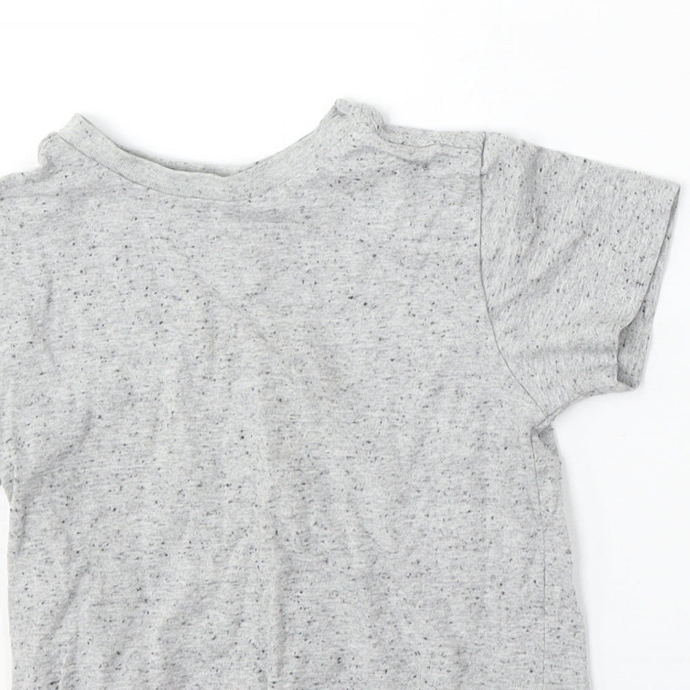 NEXT Boys Grey  Cotton Basic T-Shirt Size 4 Years Round Neck