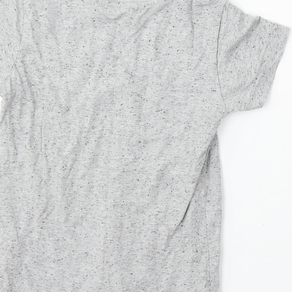 NEXT Boys Grey  Cotton Basic T-Shirt Size 4 Years Round Neck