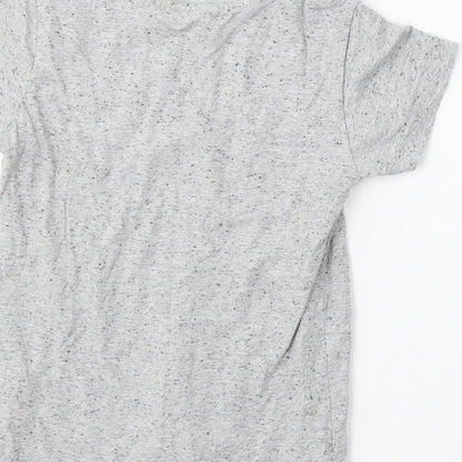 NEXT Boys Grey  Cotton Basic T-Shirt Size 4 Years Round Neck