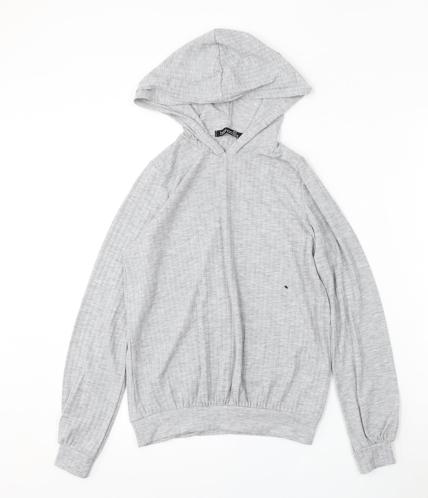 Boohoo Womens Grey  Polyester Pullover Hoodie Size 8