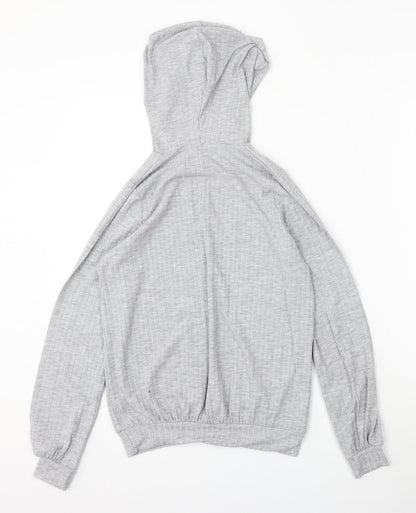Boohoo Womens Grey  Polyester Pullover Hoodie Size 8