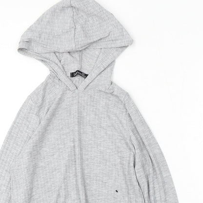 Boohoo Womens Grey  Polyester Pullover Hoodie Size 8