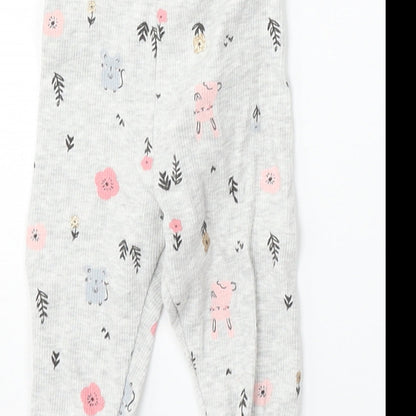 F&F Baby Baby Grey Geometric Cotton Jogger Trousers Size 3-6 Months