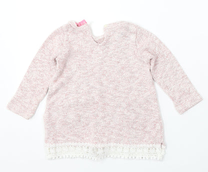 Young Dimension Girls Pink  Cotton Pullover Jumper Size 12-18 Months