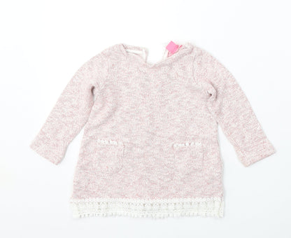 Young Dimension Girls Pink  Cotton Pullover Jumper Size 12-18 Months