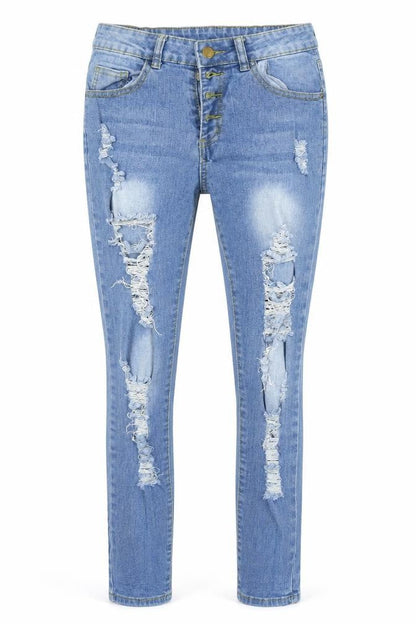 Womens UK Size S Preworn Regular Fit Skinny Blue Jeans