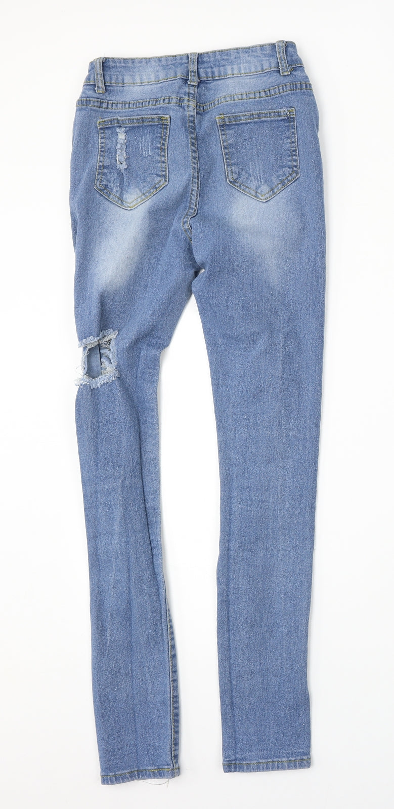 Womens UK Size S Preworn Regular Fit Skinny Blue Jeans