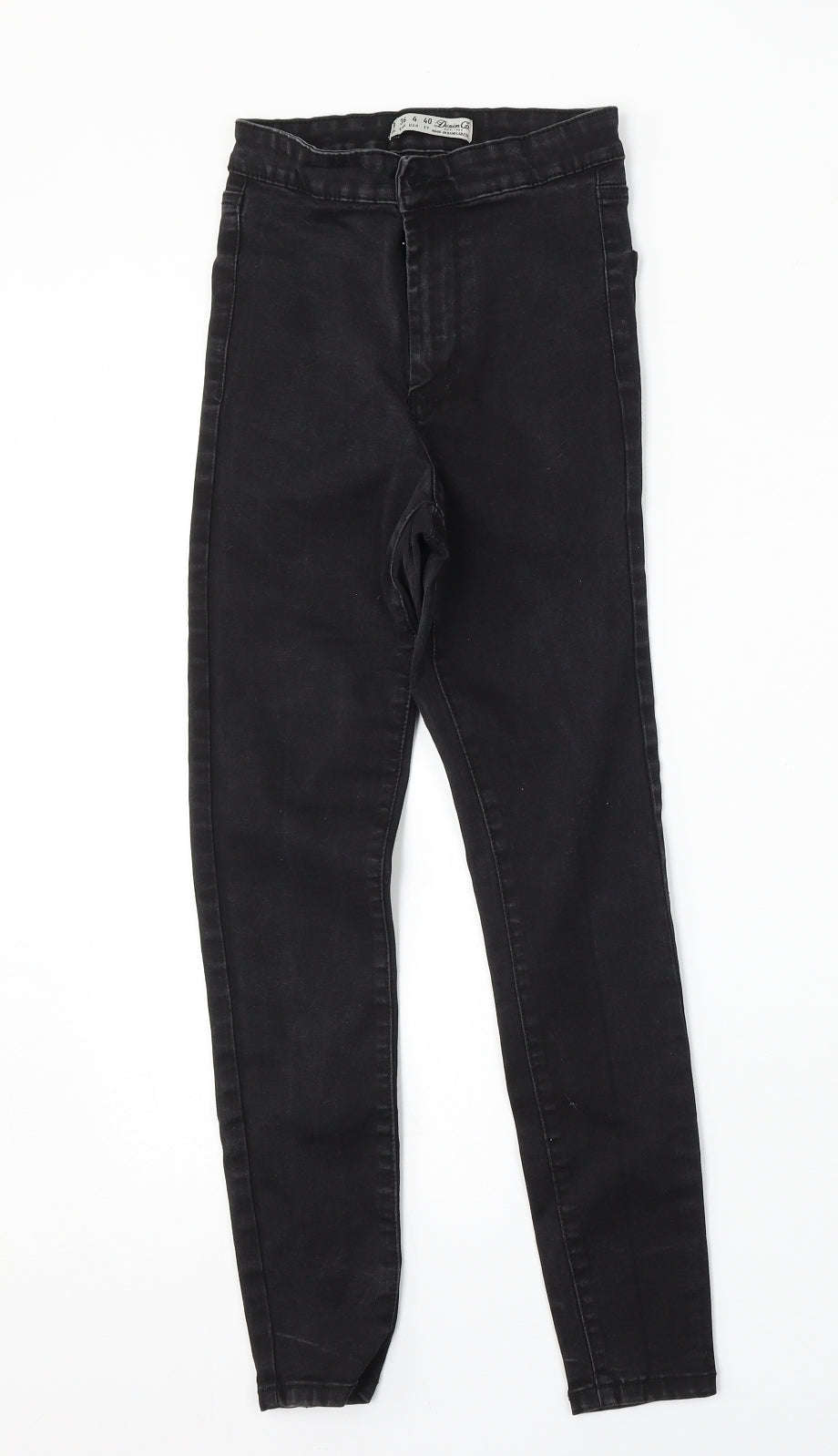 Denim Co Womens Black  Cotton Skinny Jeans Size 8 L25 in Regular Button