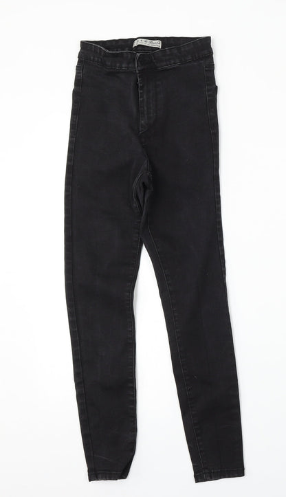 Denim Co Womens Black  Cotton Skinny Jeans Size 8 L25 in Regular Button