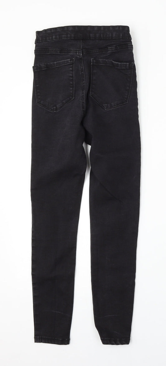 Denim Co Womens Black  Cotton Skinny Jeans Size 8 L25 in Regular Button