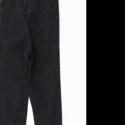 Denim Co Womens Black  Cotton Skinny Jeans Size 8 L25 in Regular Button