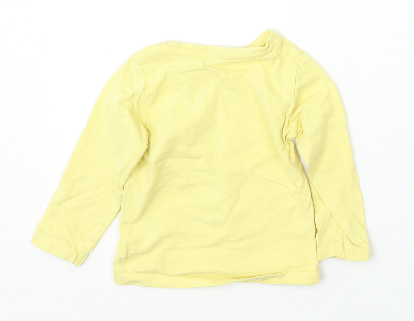 Nutmeg Girls Yellow  Cotton Basic T-Shirt Size 12 Months Round Neck