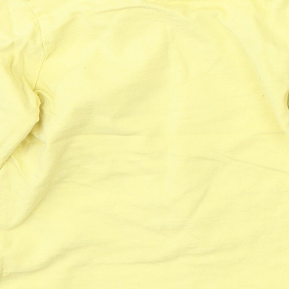 Nutmeg Girls Yellow  Cotton Basic T-Shirt Size 12 Months Round Neck