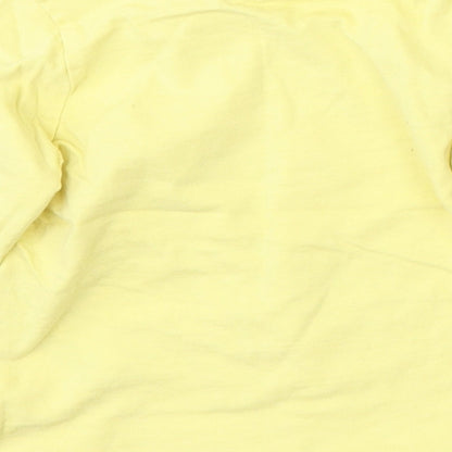 Nutmeg Girls Yellow  Cotton Basic T-Shirt Size 12 Months Round Neck