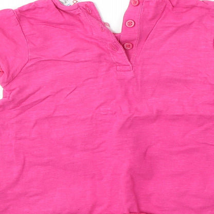 Mini Club Girls Pink  Cotton Basic T-Shirt Size 18-24 Months Round Neck