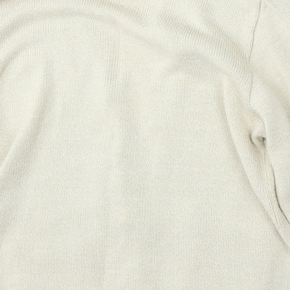 Florida Womens Beige V-Neck  Acrylic Cardigan Jumper Size S