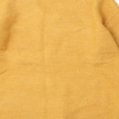 Nutmeg Womens Yellow V-Neck  Acrylic Pullover Jumper Size 8
