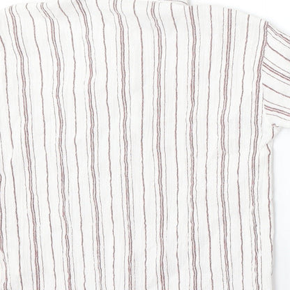 Di Fa Baby White Striped Cotton Basic Polo Size 24 Months Collared Button