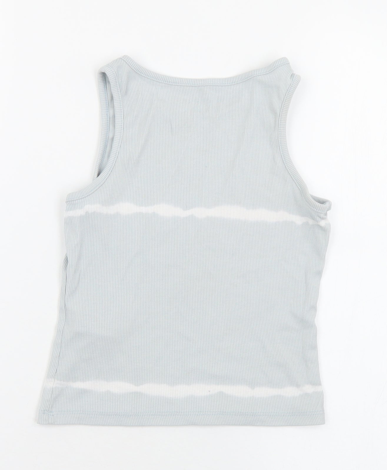 Primark Girls Blue  Cotton Basic Tank Size 7-8 Years Round Neck  - Day dreamer