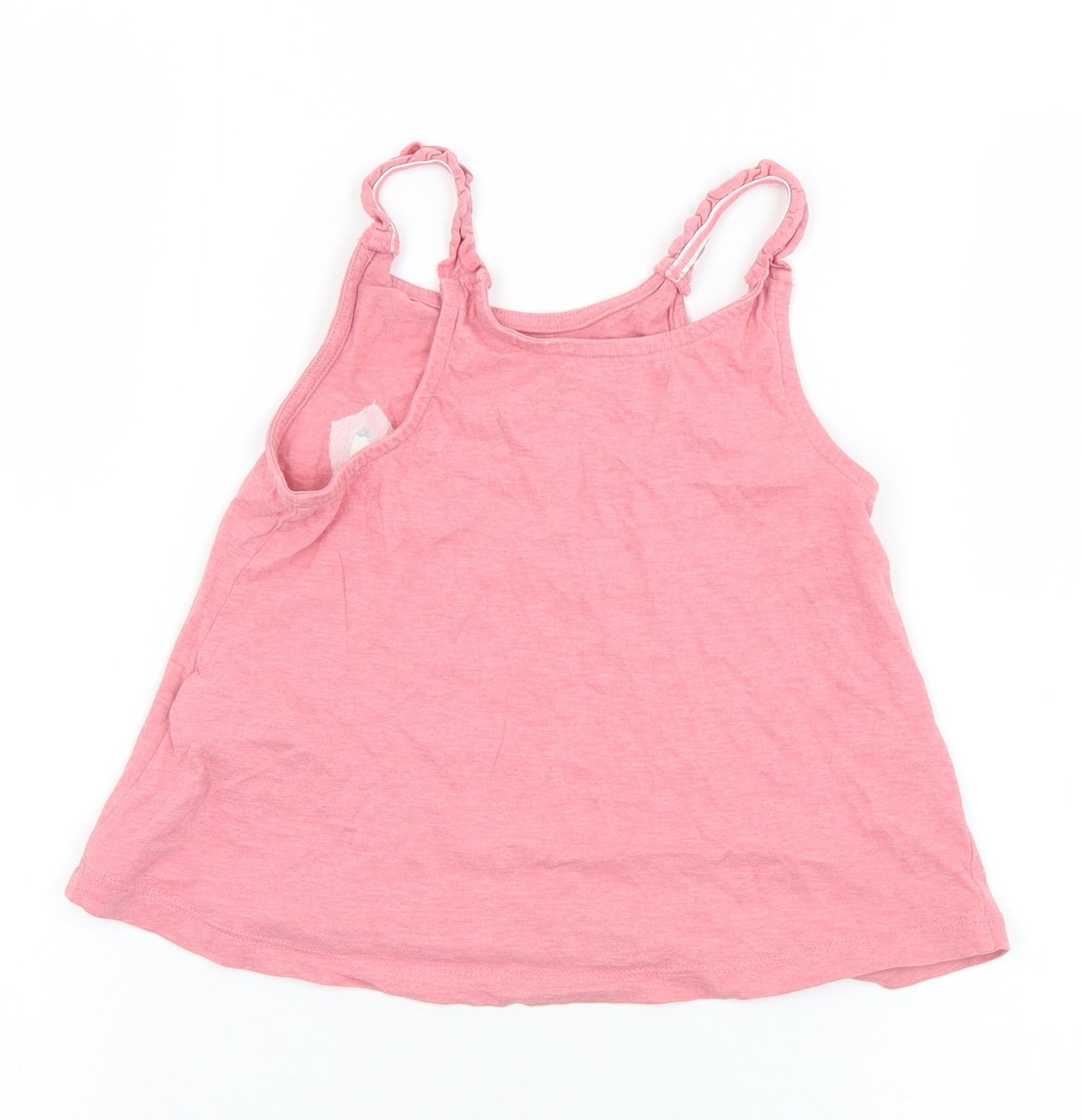 Marks and Spencer Girls Pink  Cotton Camisole T-Shirt Size 6-7 Years Round Neck  - Banana