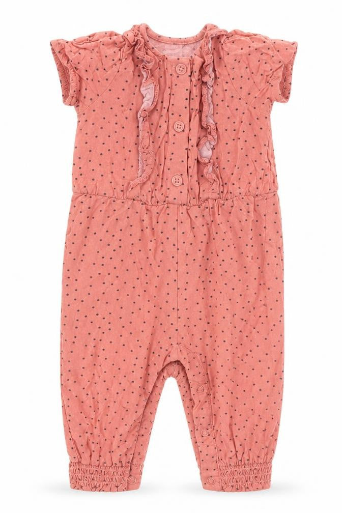 Primark  Orange Polka Dot Viscose Jumpsuit Outfit/Set Size 6-9 Months  Button
