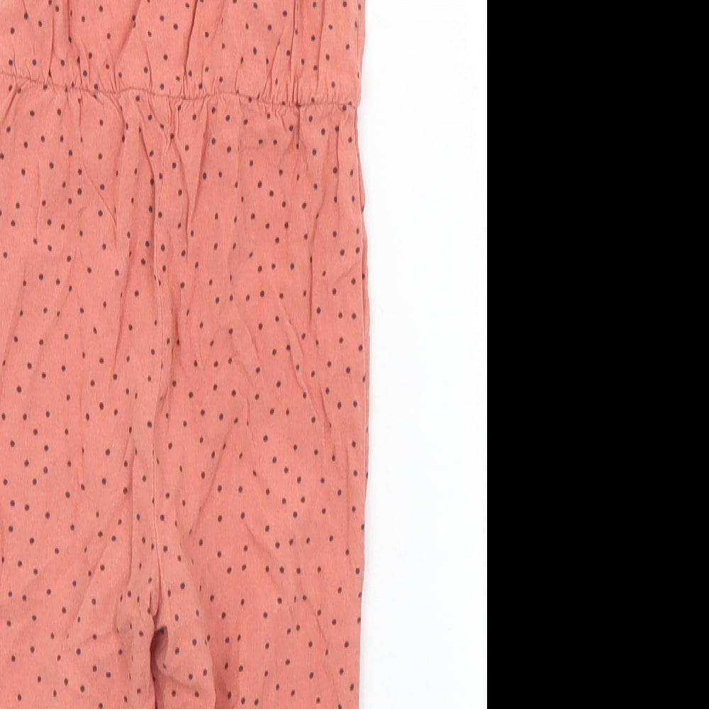 Primark  Orange Polka Dot Viscose Jumpsuit Outfit/Set Size 6-9 Months  Button