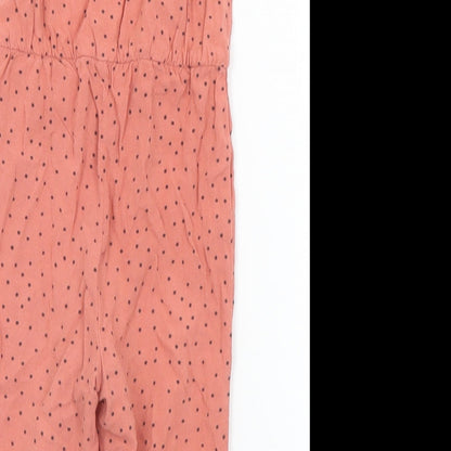 Primark  Orange Polka Dot Viscose Jumpsuit Outfit/Set Size 6-9 Months  Button