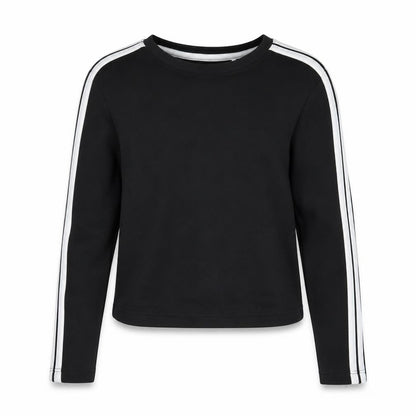 George Girls Black  Cotton Pullover Sweatshirt Size 7-8 Years   - Cropped