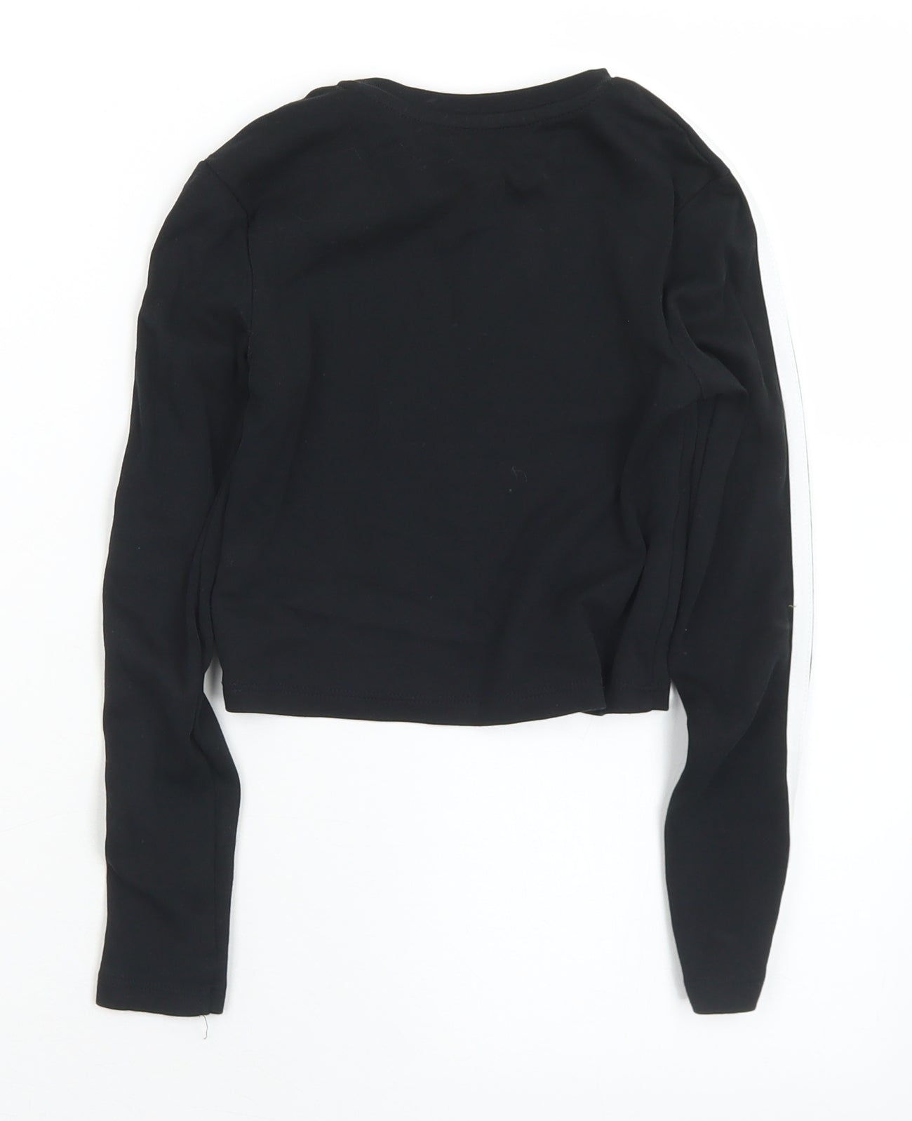 George Girls Black  Cotton Pullover Sweatshirt Size 7-8 Years   - Cropped