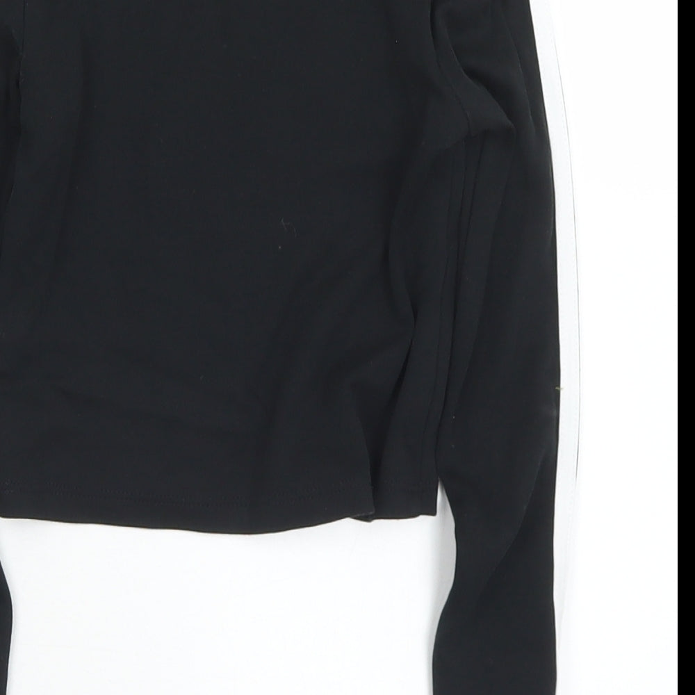 George Girls Black  Cotton Pullover Sweatshirt Size 7-8 Years   - Cropped
