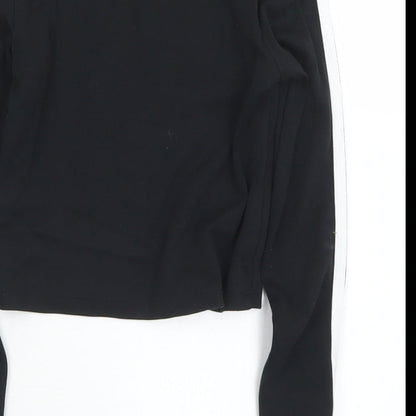 George Girls Black  Cotton Pullover Sweatshirt Size 7-8 Years   - Cropped