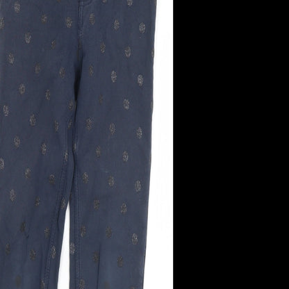 H&M Girls Blue Polka Dot Cotton Jegging Trousers Size 10-11 Years  Regular