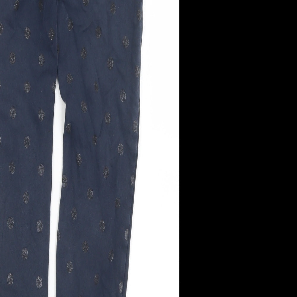 H&M Girls Blue Polka Dot Cotton Jegging Trousers Size 10-11 Years  Regular