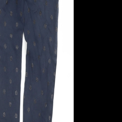 H&M Girls Blue Polka Dot Cotton Jegging Trousers Size 10-11 Years  Regular