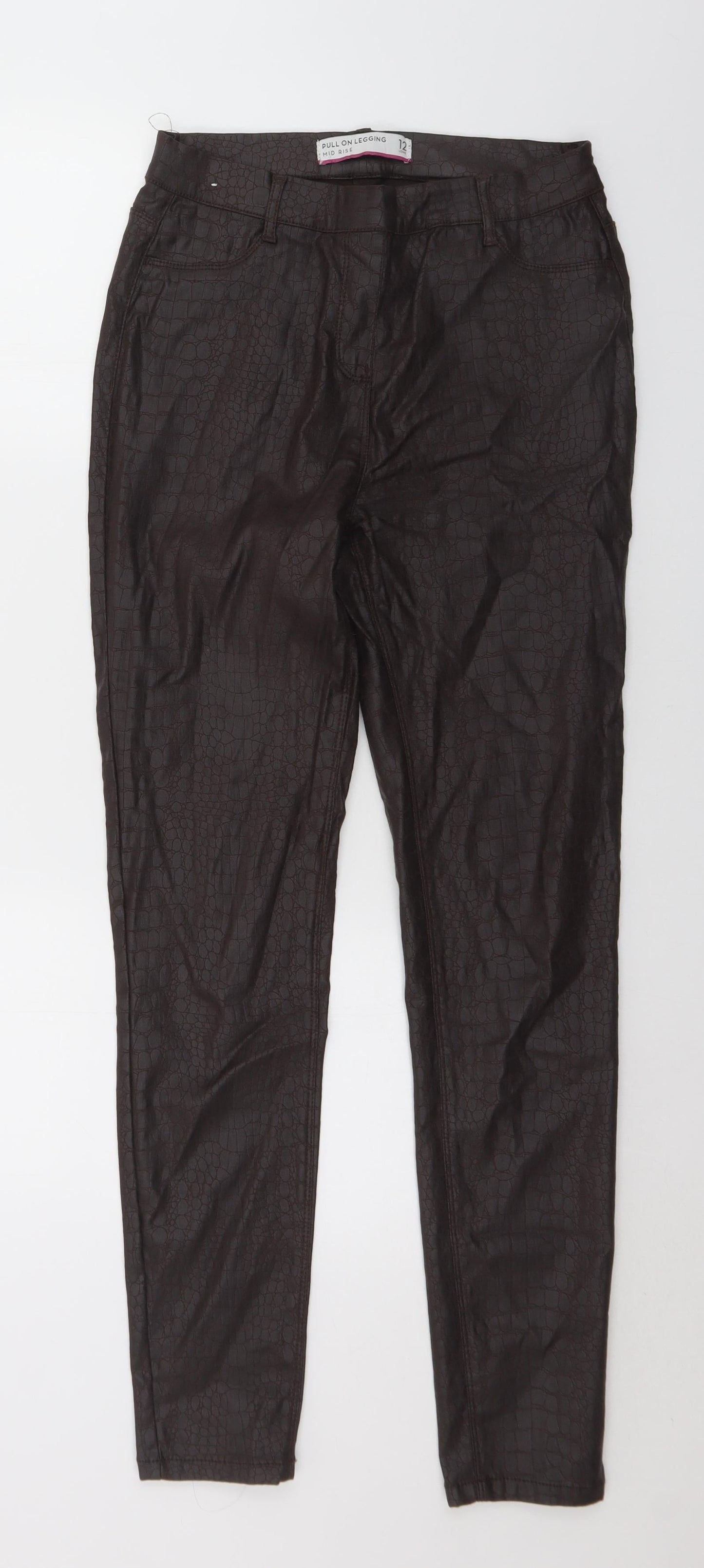 Womens UK Size 12 NEXT Regular Fit Pedal Pusher Brown Trousers