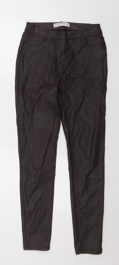 Womens UK Size 12 NEXT Regular Fit Pedal Pusher Brown Trousers