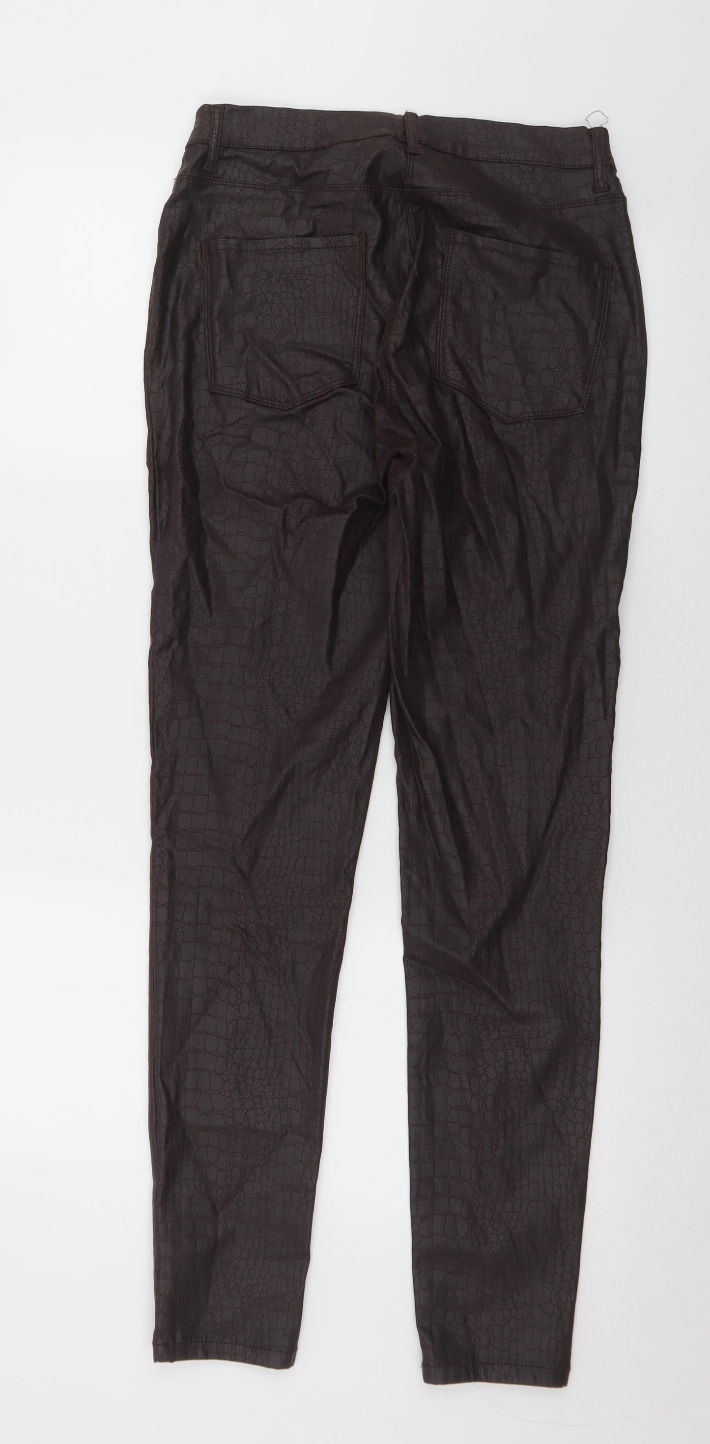Womens UK Size 12 NEXT Regular Fit Pedal Pusher Brown Trousers