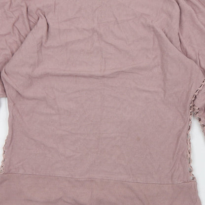Preworn Womens Purple  Polyester Jersey T-Shirt Size S Boat Neck