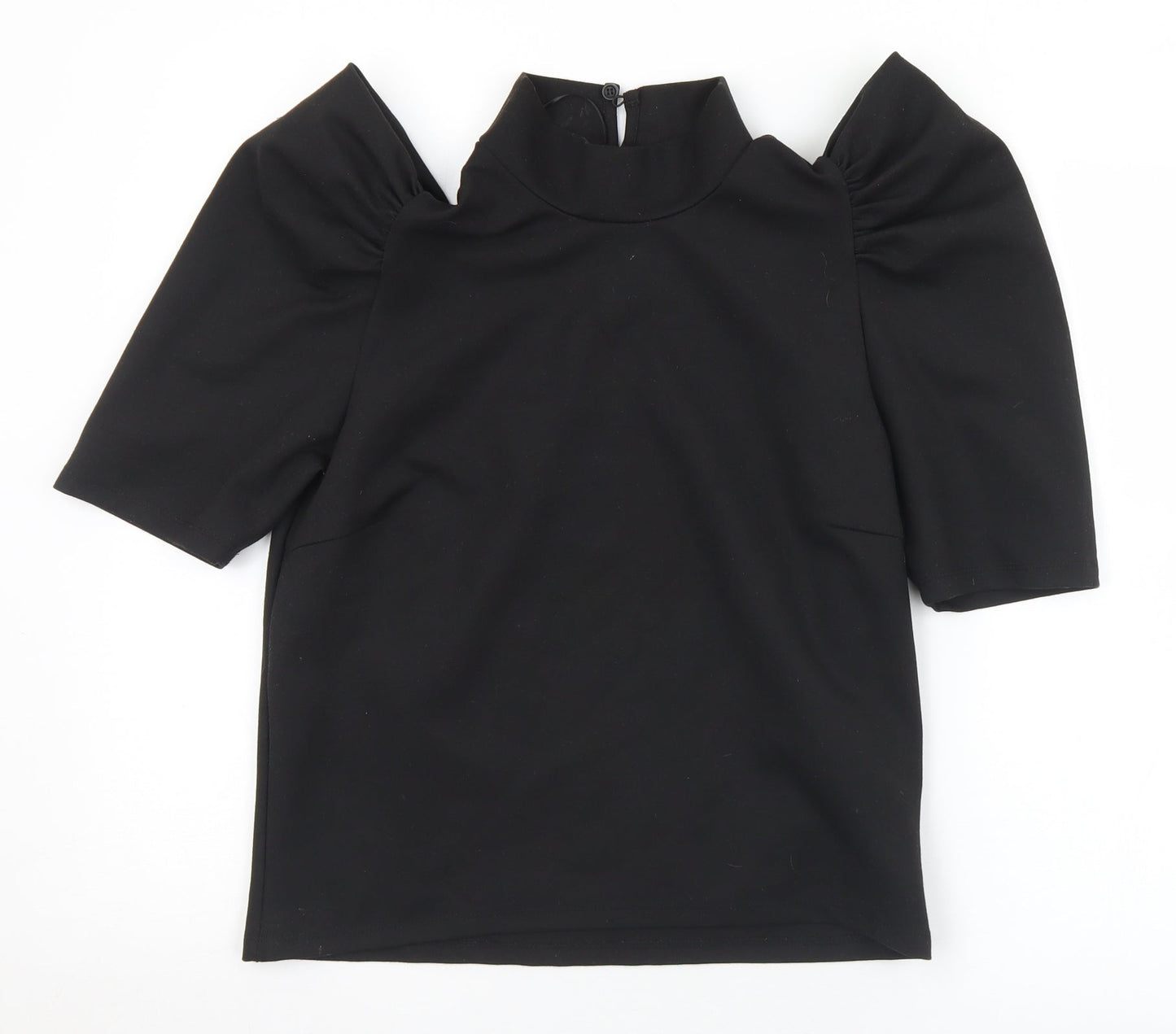 Womens UK Size M Pieces Black Jersey T-Shirt