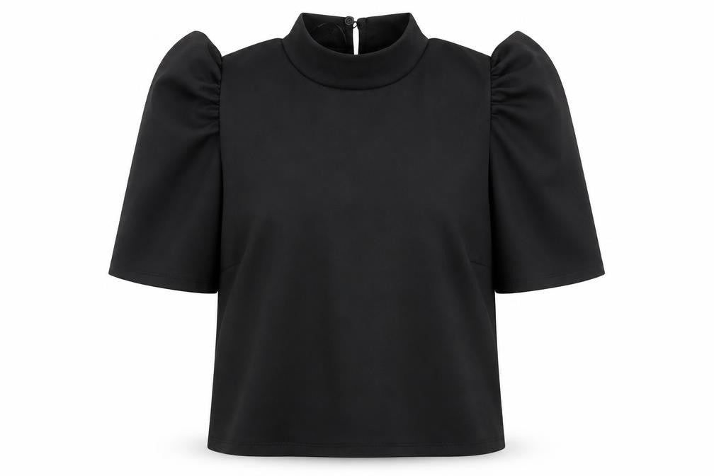 Womens UK Size M Pieces Black Jersey T-Shirt