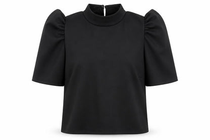 Womens UK Size M Pieces Black Jersey T-Shirt