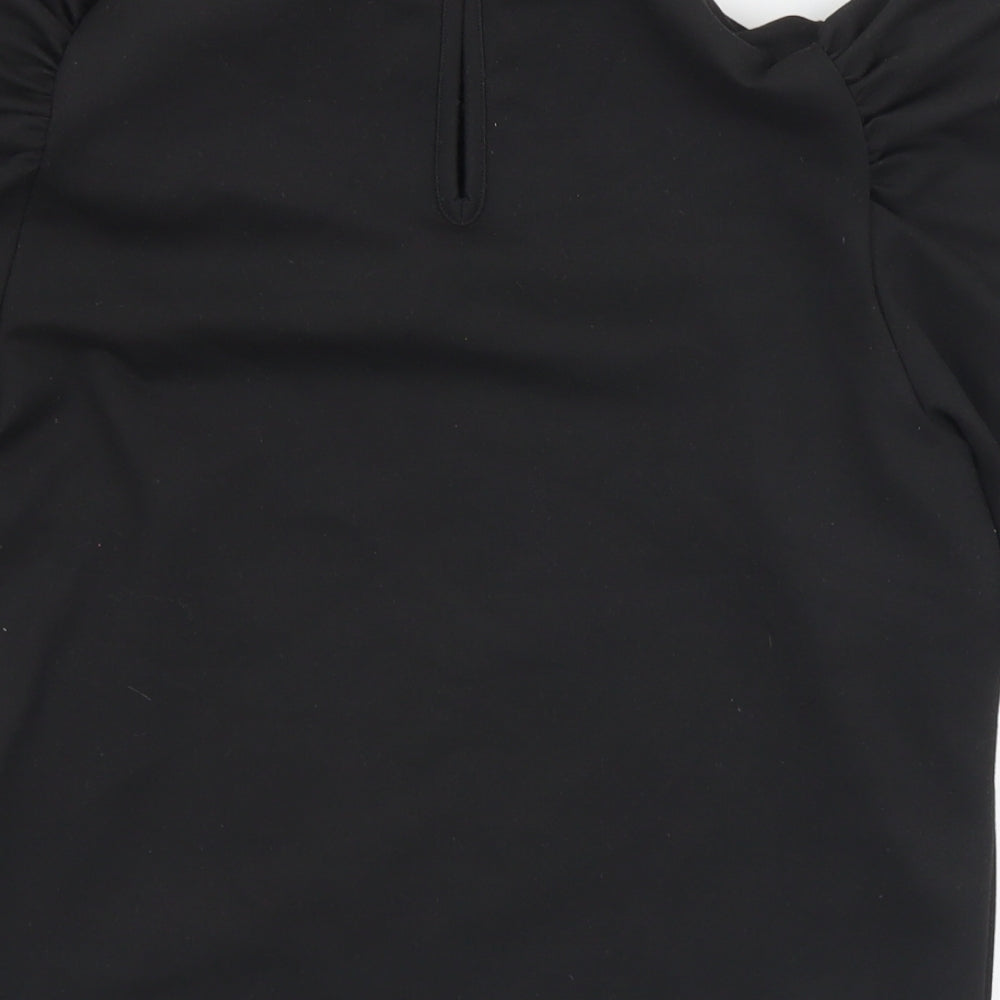 Womens UK Size M Pieces Black Jersey T-Shirt