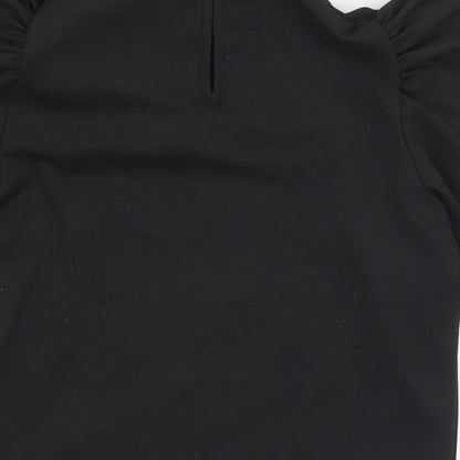 Womens UK Size M Pieces Black Jersey T-Shirt