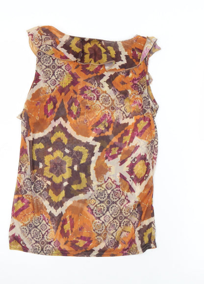 Womens UK Size M Exhibit Multicoloured Camisole Blouse